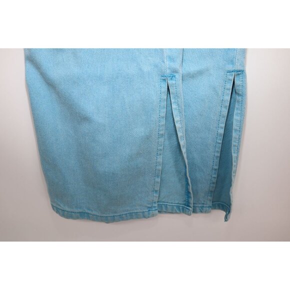 Topshop Womens Light Blue Denim Straight Leg Jeans UK 12 / US 30 With Side Slits - Picture 5 of 15
